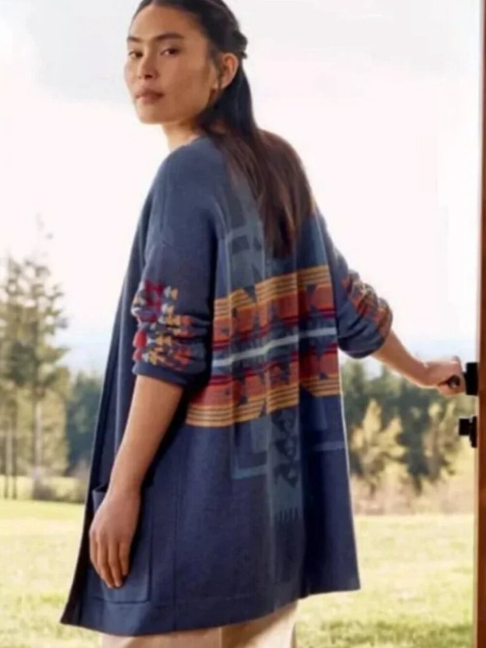 Pendleton Open Cardigan (Like New) Chief Joseph Cardigan Navy Southwestern